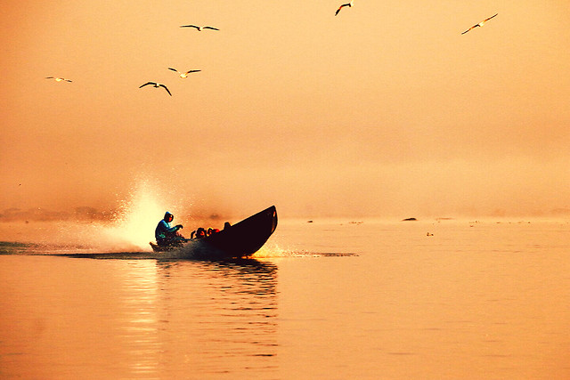 water-sunset-beach-dawn-fisherman 图片素材