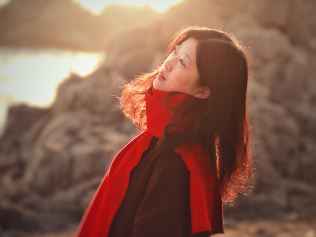 sunset-portrait-woman-people-girl picture material