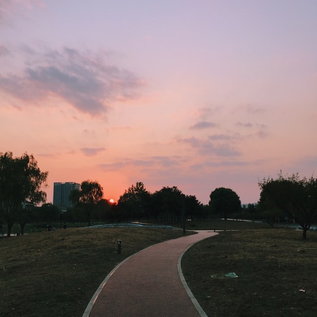sky-dawn-road-sunset-evening 图片素材