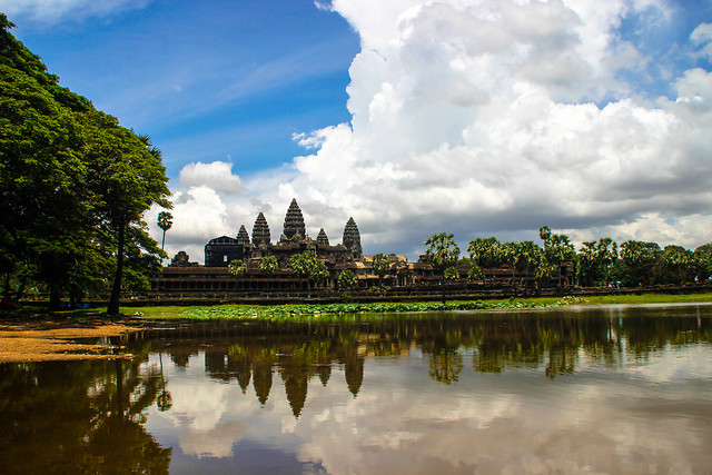 temple-reflection-sky-nature-water 图片素材