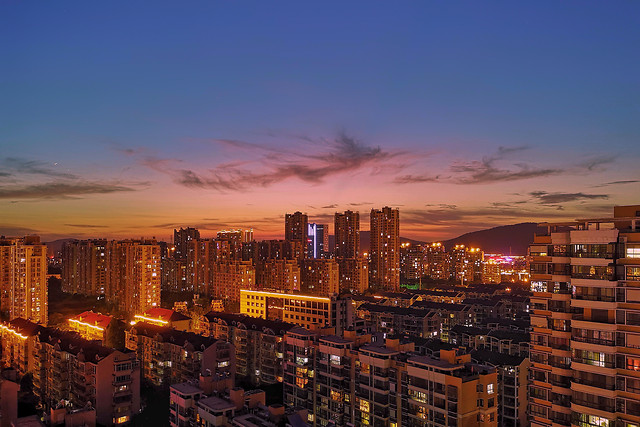 傍晚的火烧云 图片素材