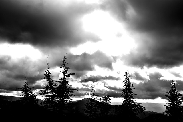 monochrome-sunset-sky-cloud-landscape 图片素材