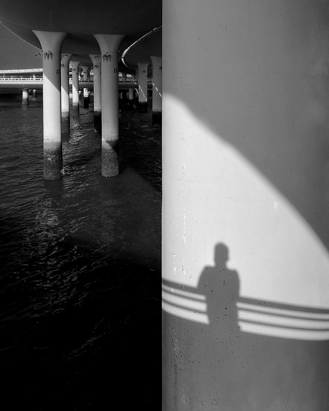 monochrome-street-people-water-light picture material