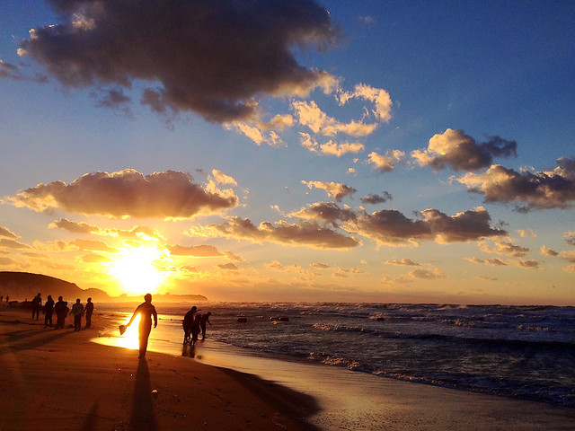 sunset-dawn-sun-water-dusk picture material