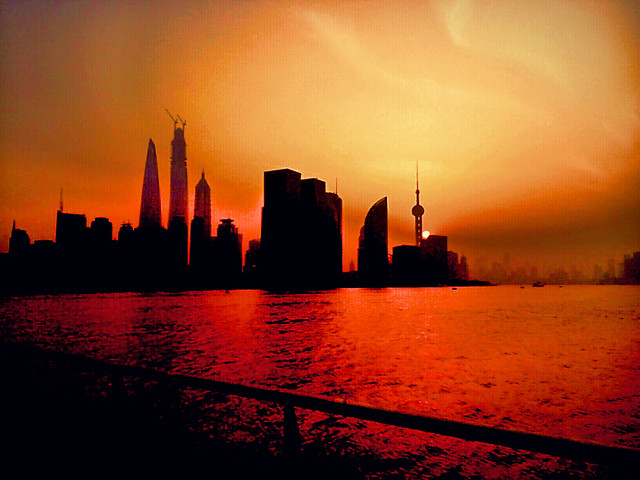 sunset-dawn-skyline-city-silhouette picture material