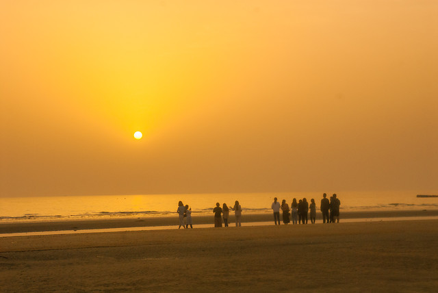 sunset-dawn-beach-water-sun 图片素材
