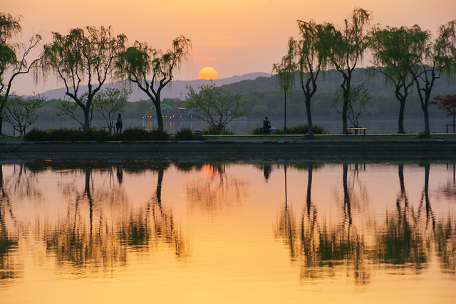 夕阳余辉 图片素材