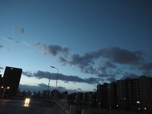 晚霞后的天空 图片素材