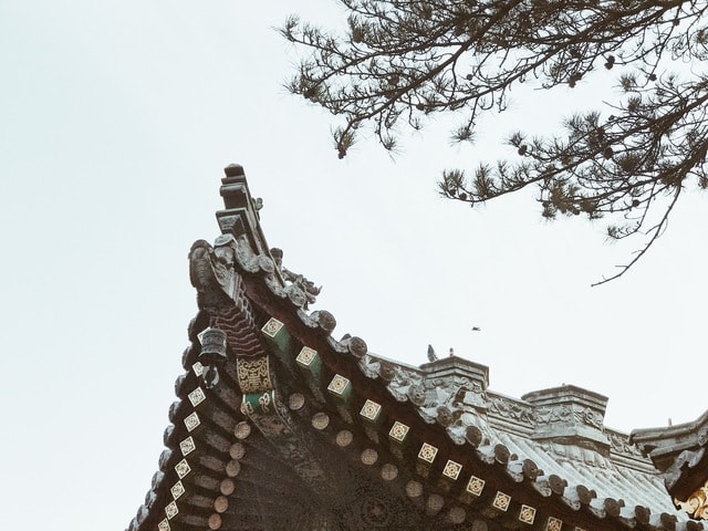 wutai-mountain-temple-warp-building-roof picture material