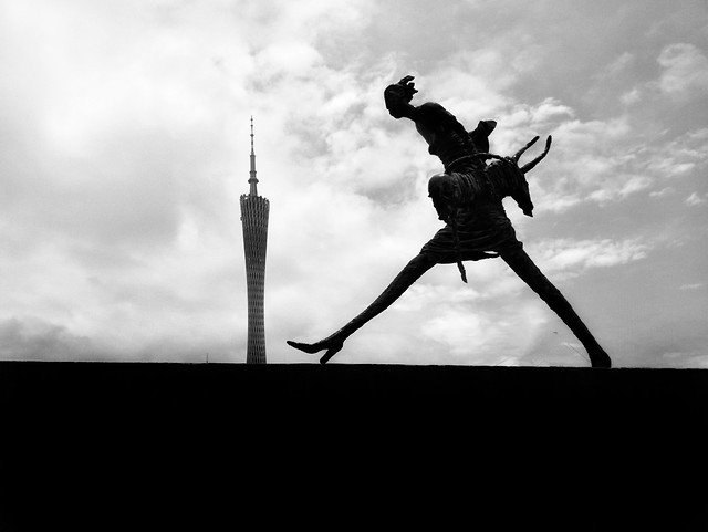 people-cloud-sky-silhouette-black picture material