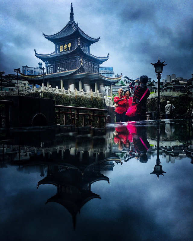 chinese-architecture-architecture-travel-reflection-water picture material