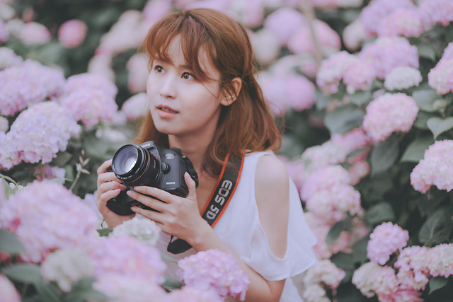 flower-girl-portrait-woman-nature 图片素材