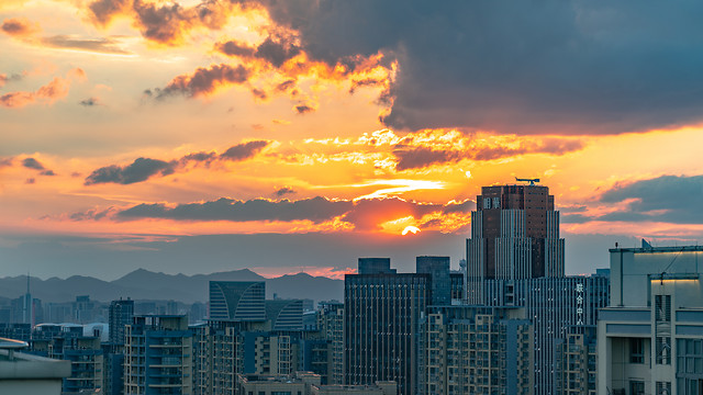 sky-cityscape-city-skyline-sunset 图片素材
